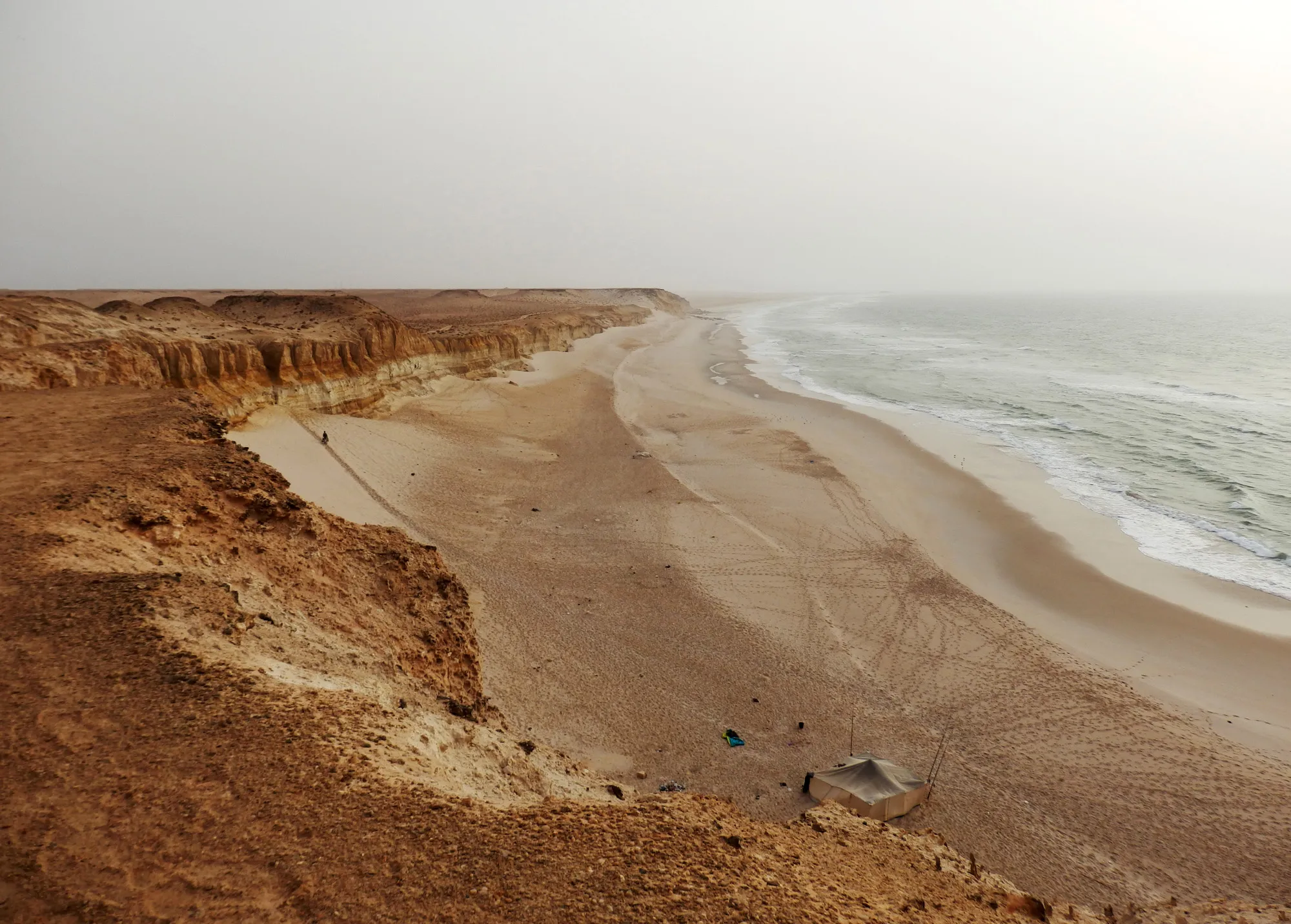 The Atlantic coast in Western Sahara near Dakhla.