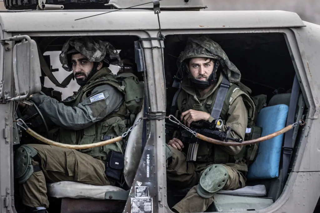 Israeli forces increase security measures at the Gaza border in Sderot, Israel on Oct. 9, 2023.