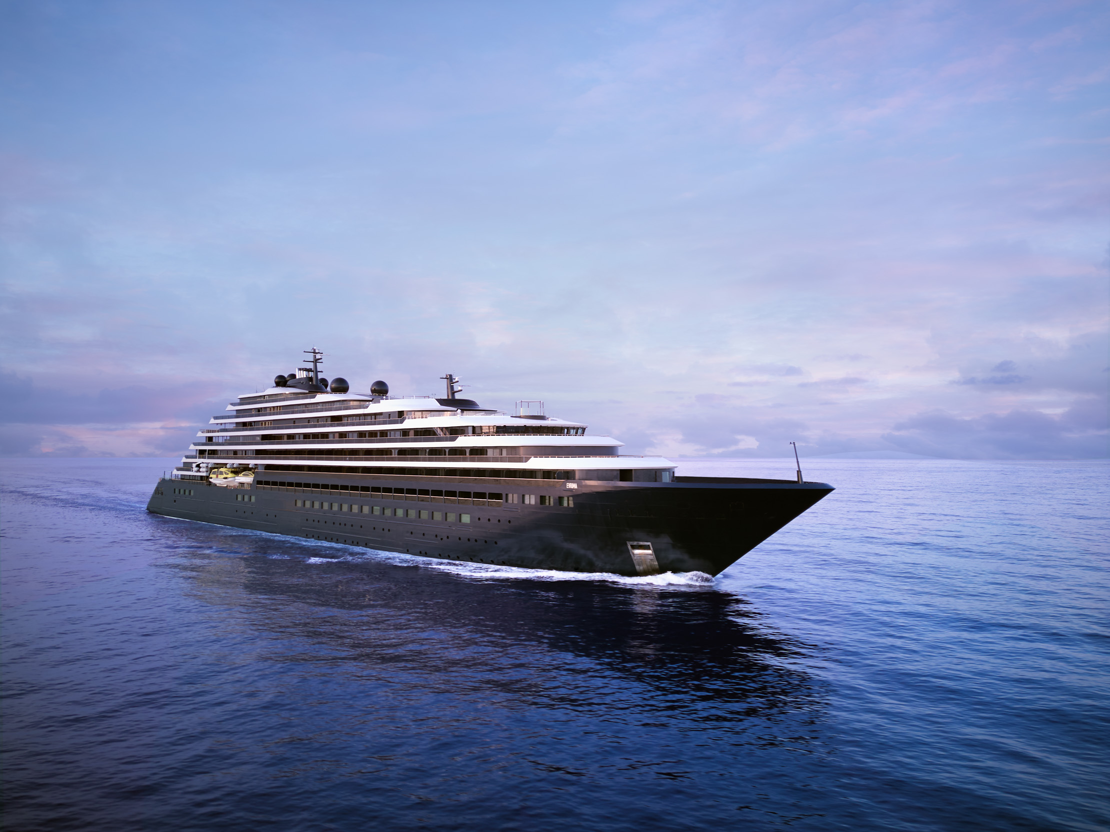 The 298-passenger Evrima aspires to bring Ritz-Carlton hotel comfort and service to sea.