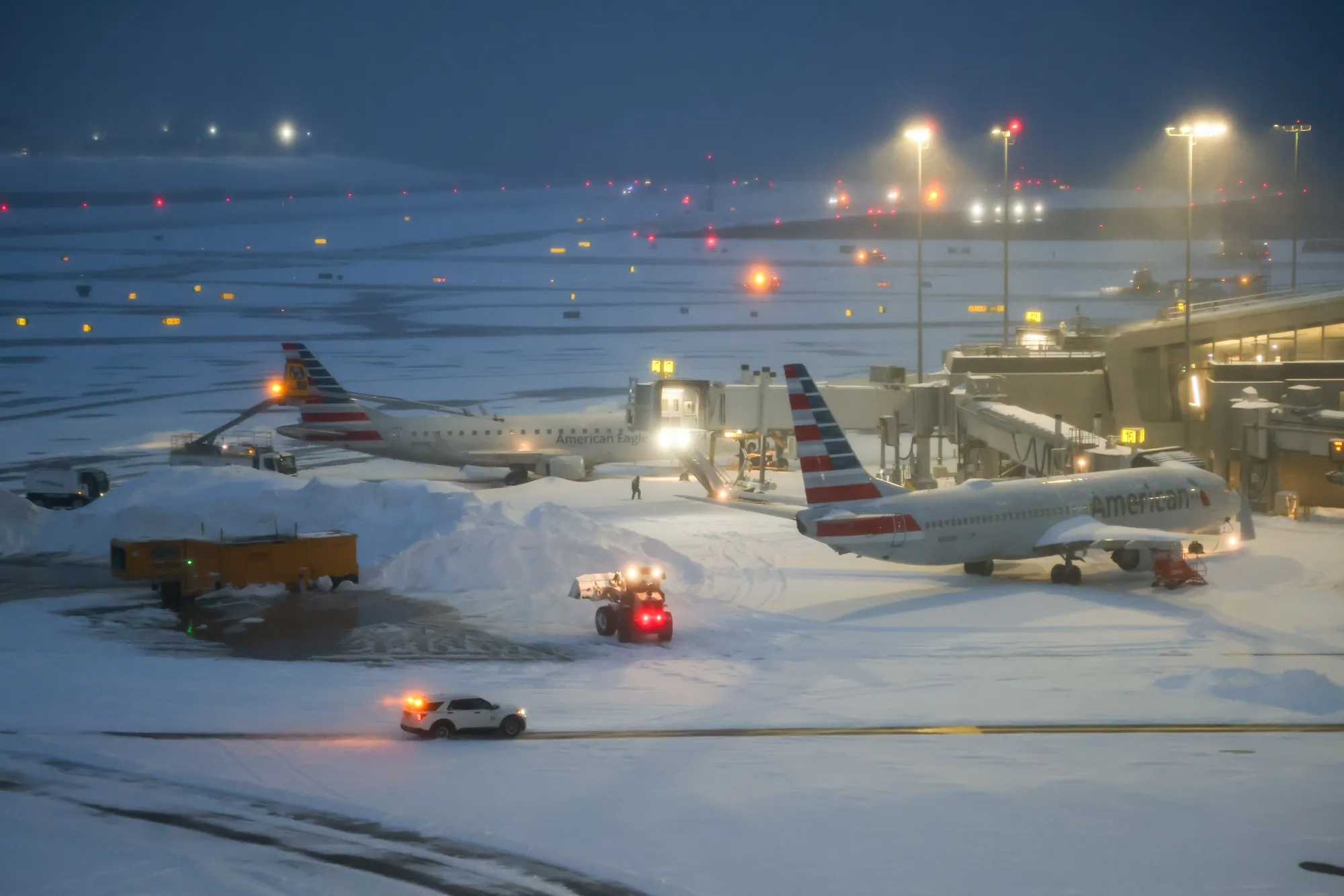 Snow removal equipment at LaGuardia Airport om Jan. 25.