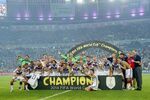 The German men's national team celebrates after the FIFA World Cup final on July 13 at the Maracana Stadium in Rio de Janeiro