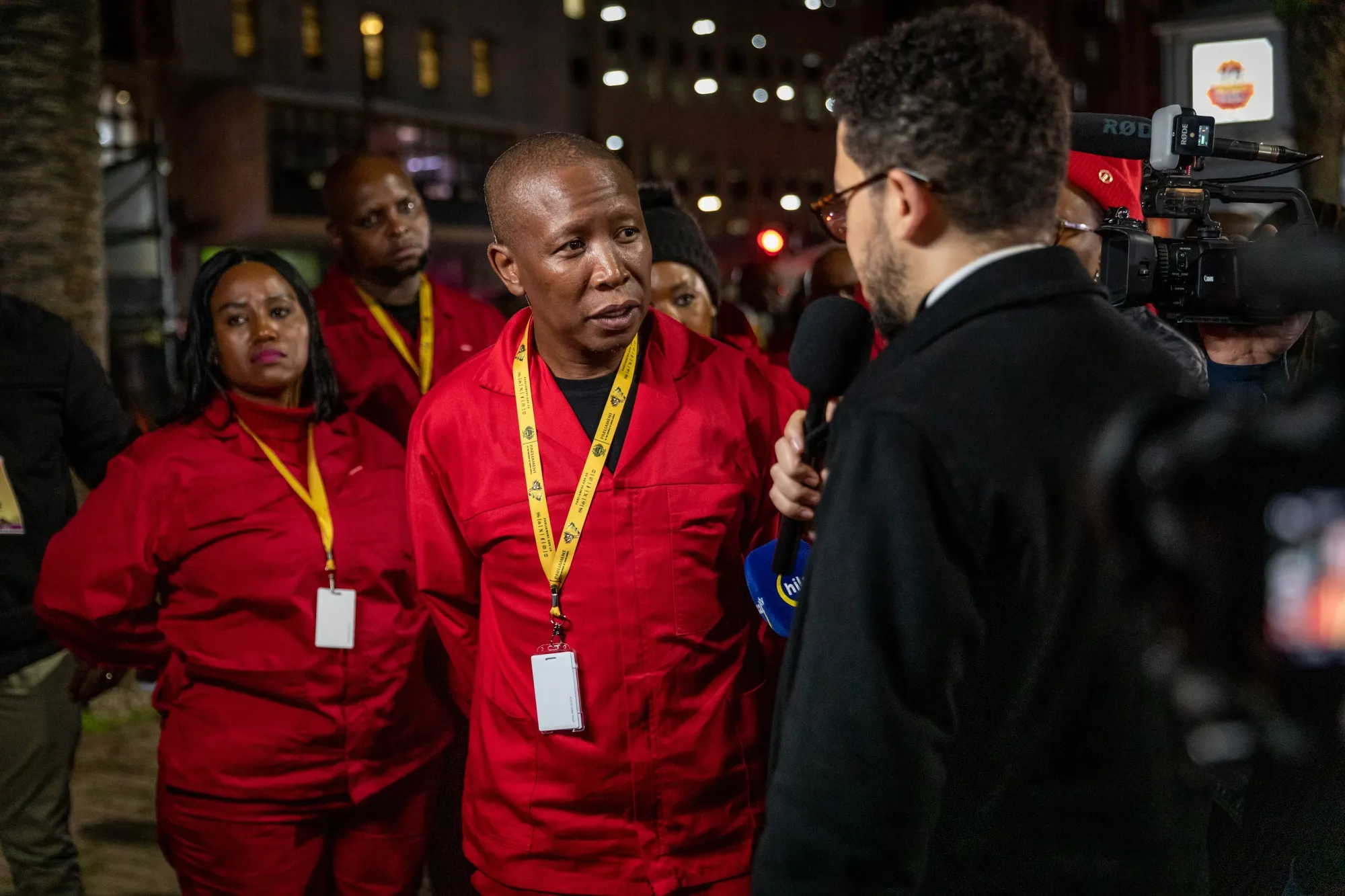 Julius Malema, leader of South Africa’s Economic Freedom Fighters, at the opening of parliament in Cape Town in 2024