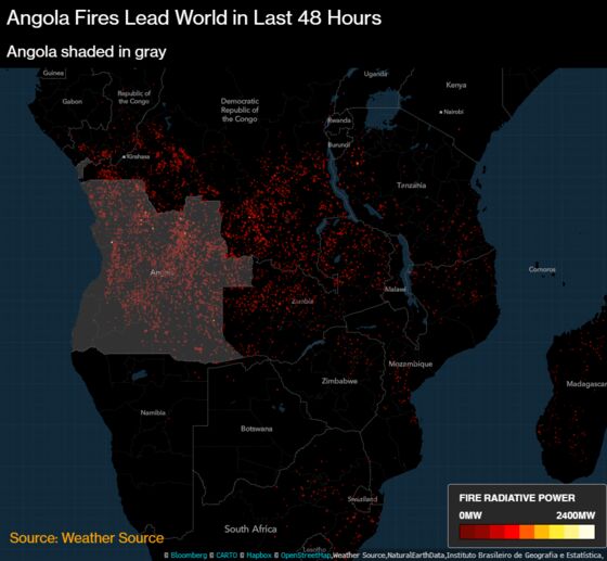 More Fires Now Burning in Angola, Congo Than Amazon: Maps