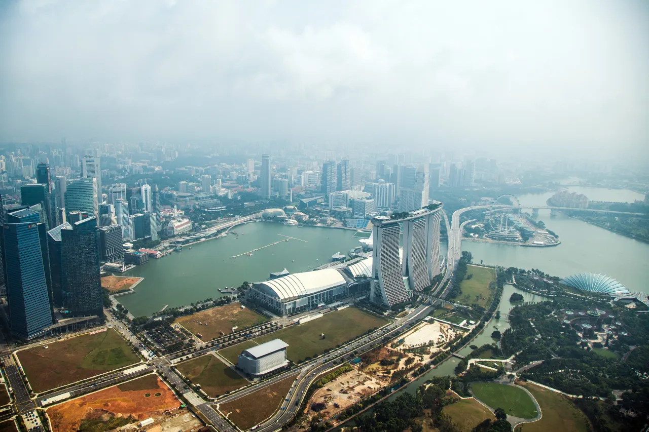 Aerials Of The Lion City As Gross Domestic Product Contracts Most Since 2012