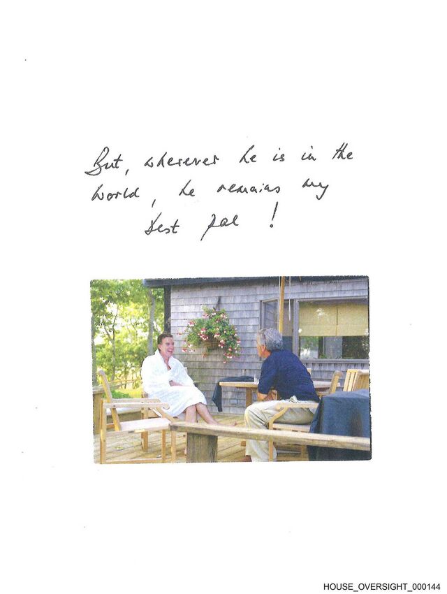 Page from the birthday book, released by the House Oversight Committee.