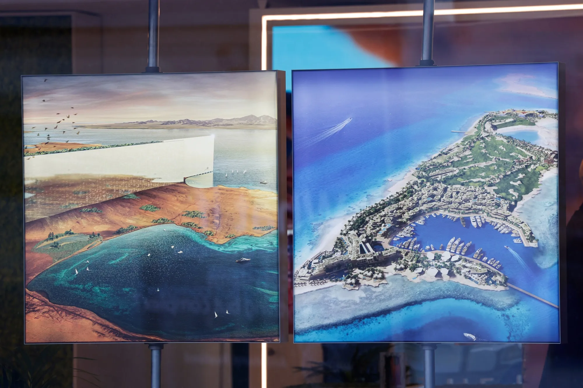 Renderings of Saudi Arabia's futuristic city Neom project.