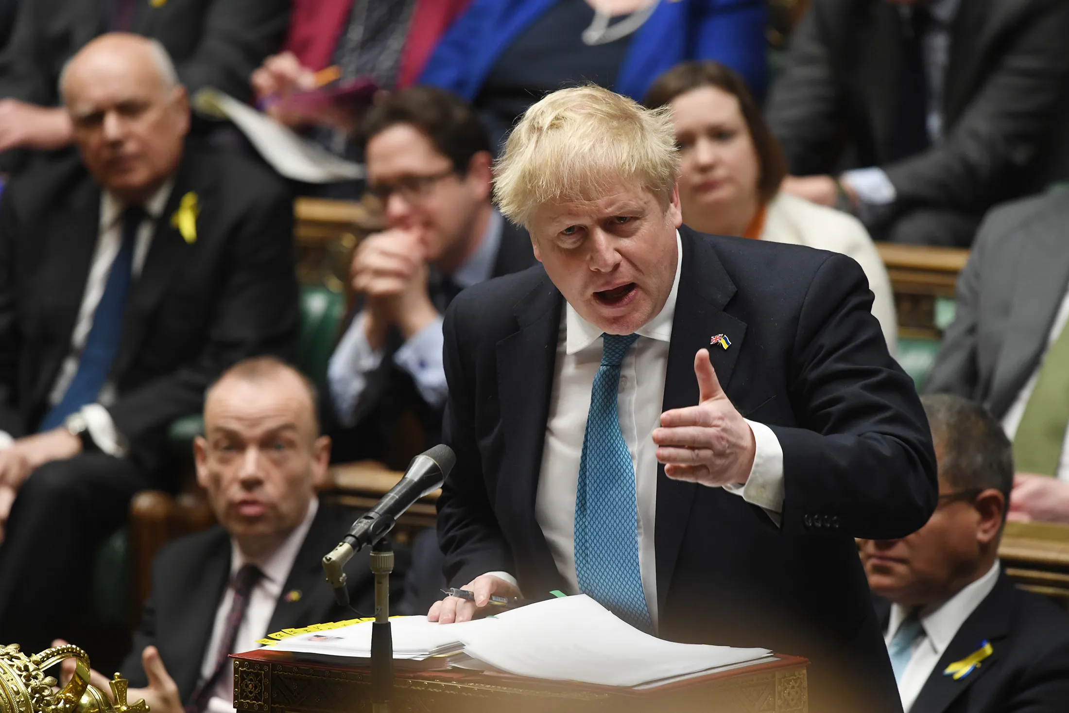Boris Johnson speaks at Parliament on March 2.
