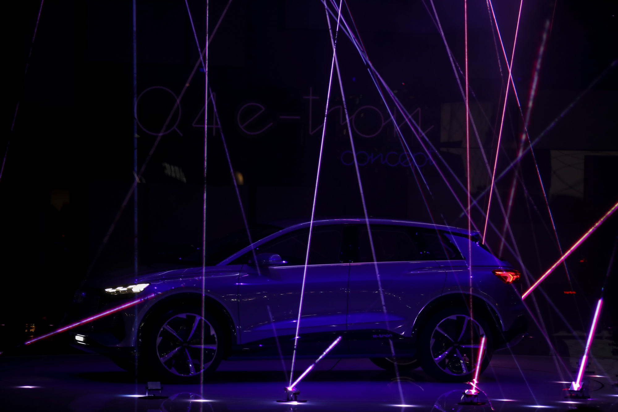Audi’s Q4 e-tron concept SUV. The new Q4 e-tron will be unveiled Wednesday evening.