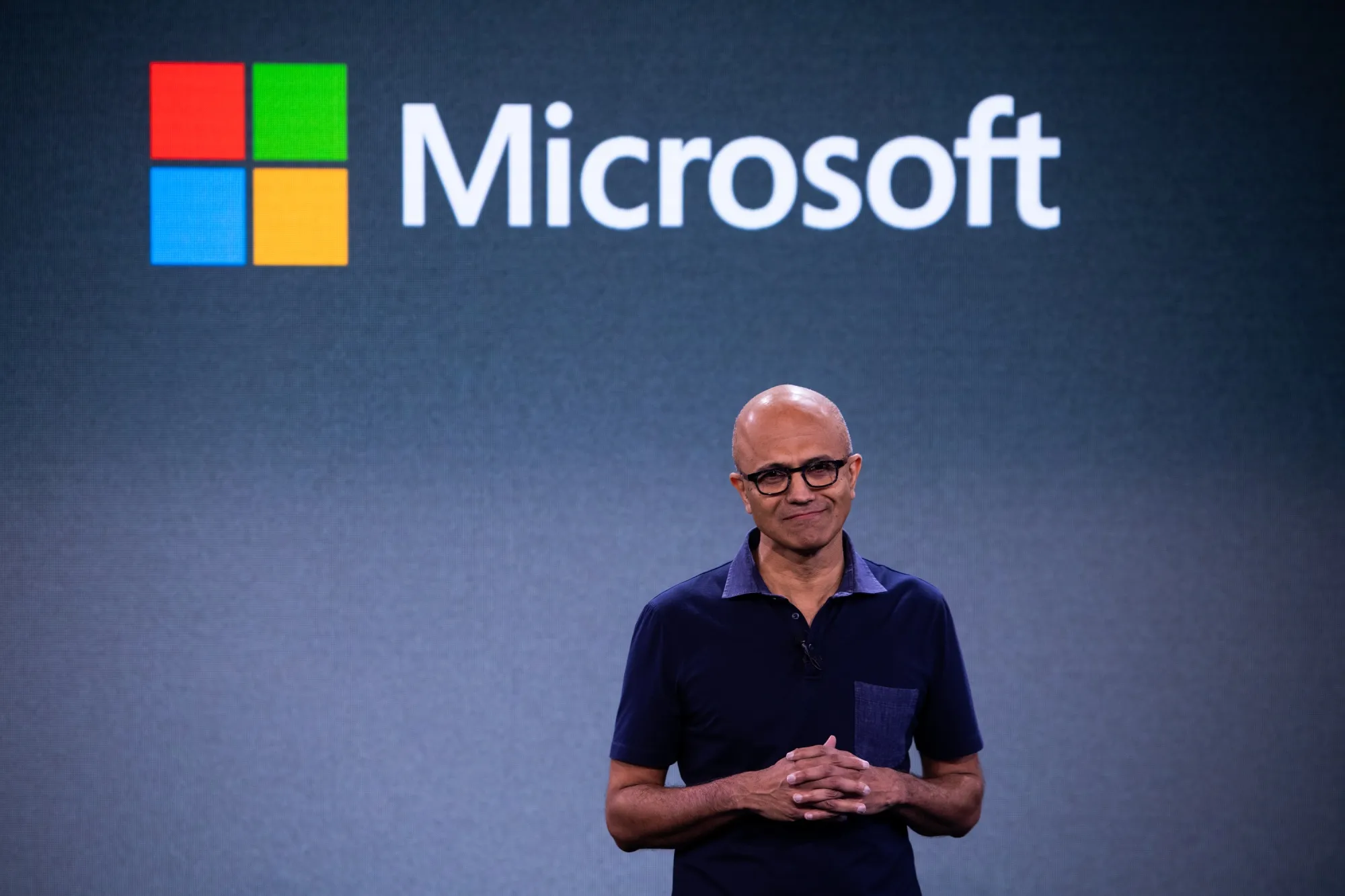 Microsoft CEO Satya Nadella is facing a jittery stock market.