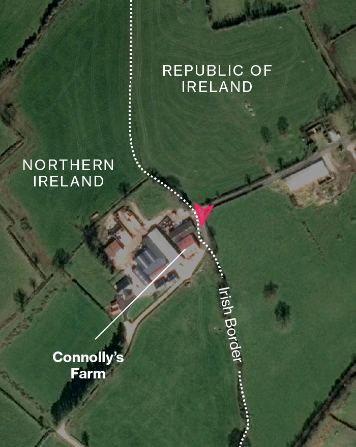 Map showing location of Connolly Farm