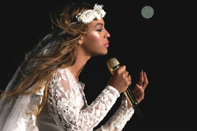 Beyoncé performs during the "On The Run Tour: Beyonce And Jay-Z" at the Stade de France on Sept. 12 in Paris