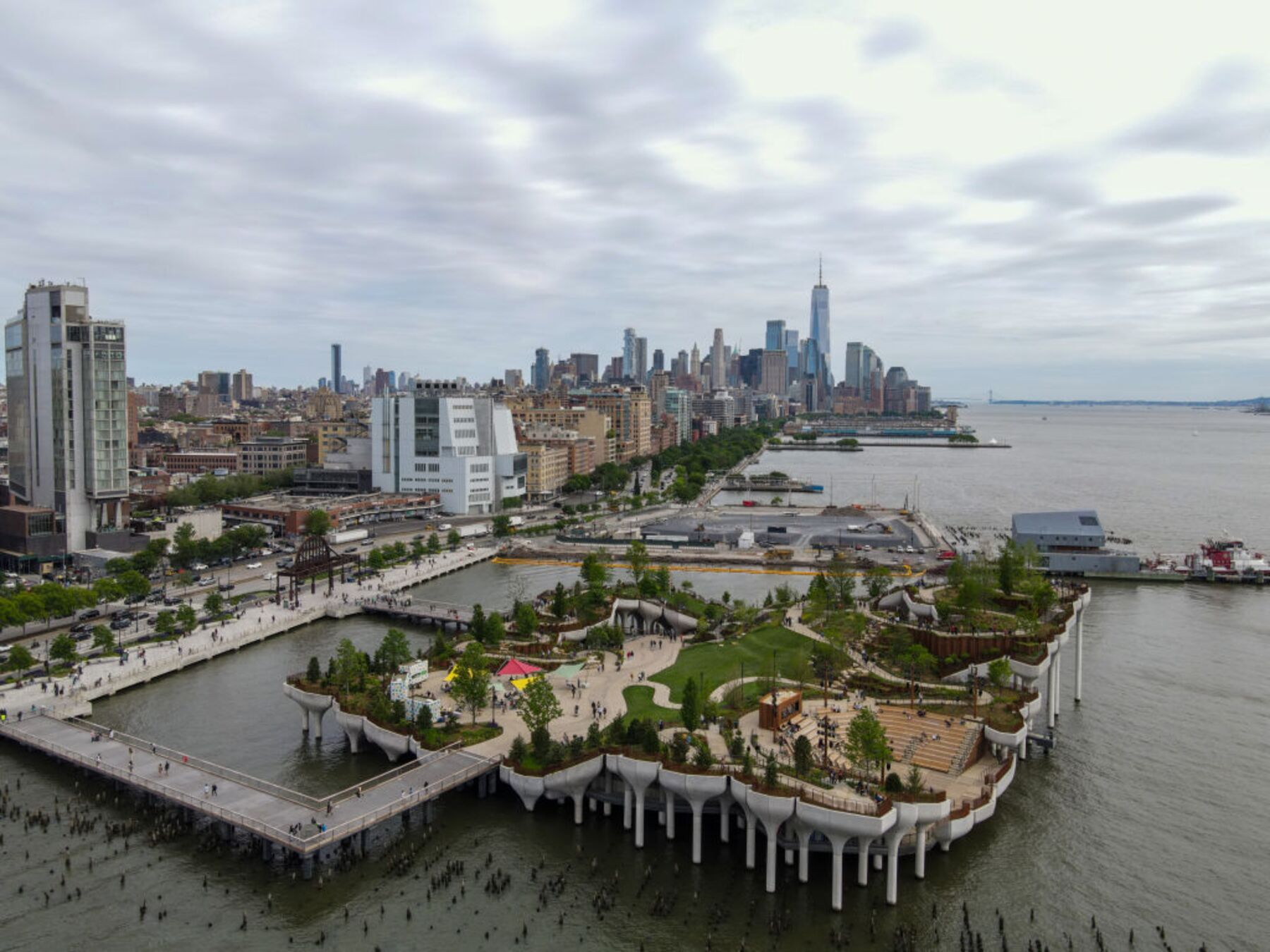 An aerial view of the Little Island, New York City’s new public park. 