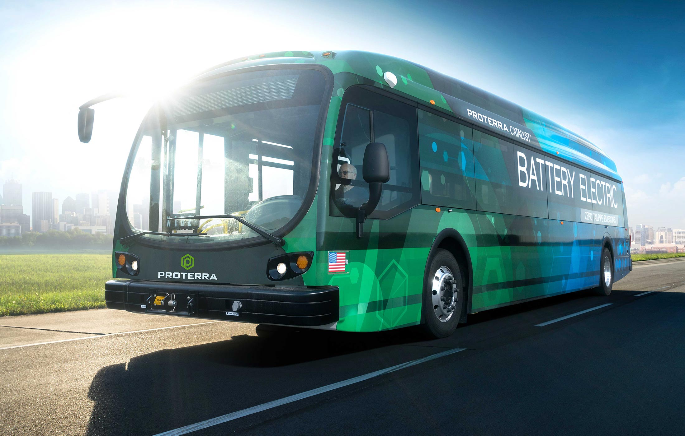 A rendering of Proterra's Catalyst E2 electric bus.

