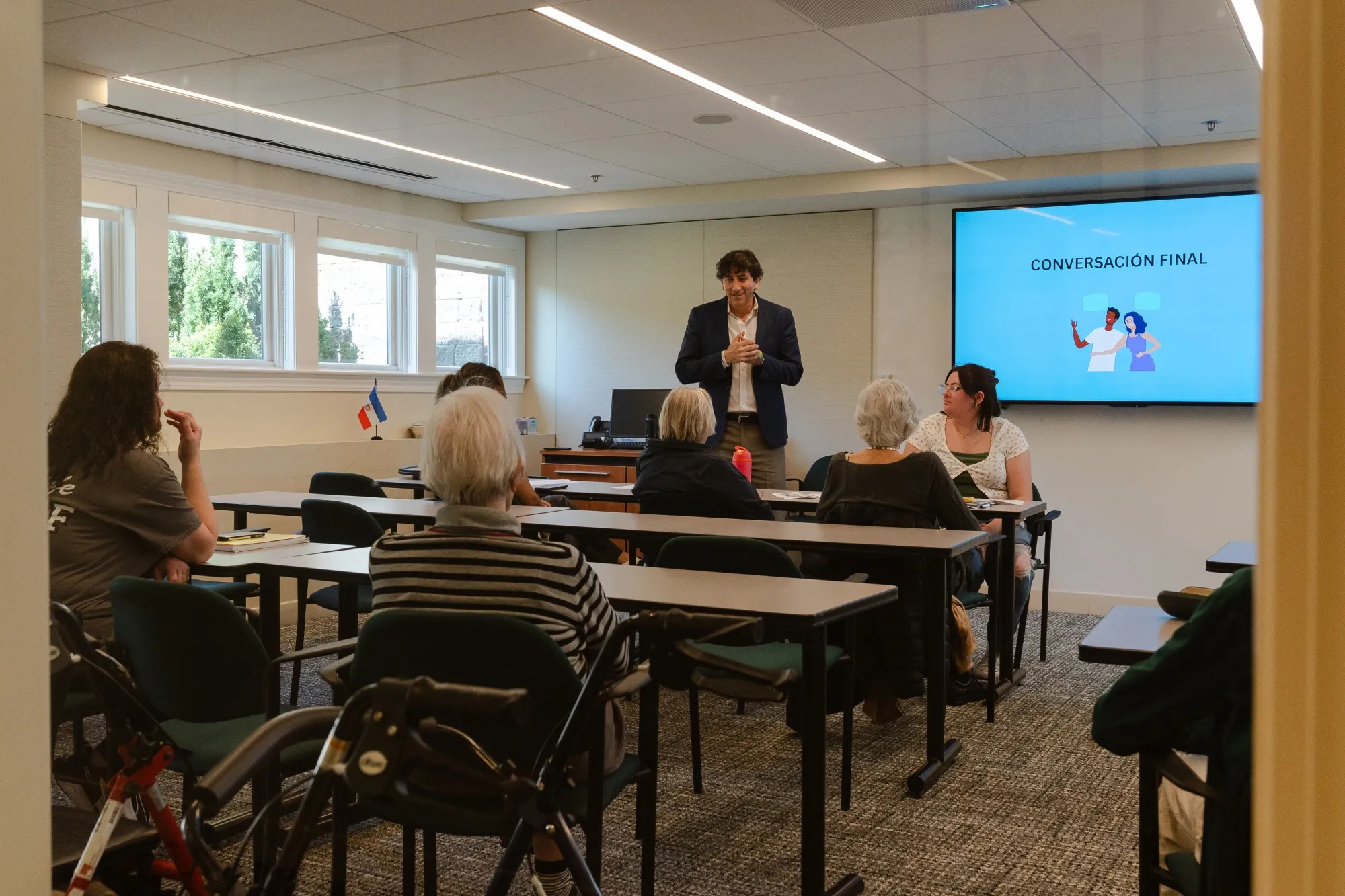 An intergenerational Spanish class at Lasell University in Newton, Massachusetts.&nbsp;