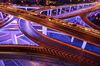 A highway overpass is lit up at night in Shanghai, China, on Tuesday, Jan. 26, 2010. China's electricity usage in January may increase more than 30 percent, a record for year-on-year growth, the China Securities Journal reported today, citing an unidentified official at China State Grid Corp.