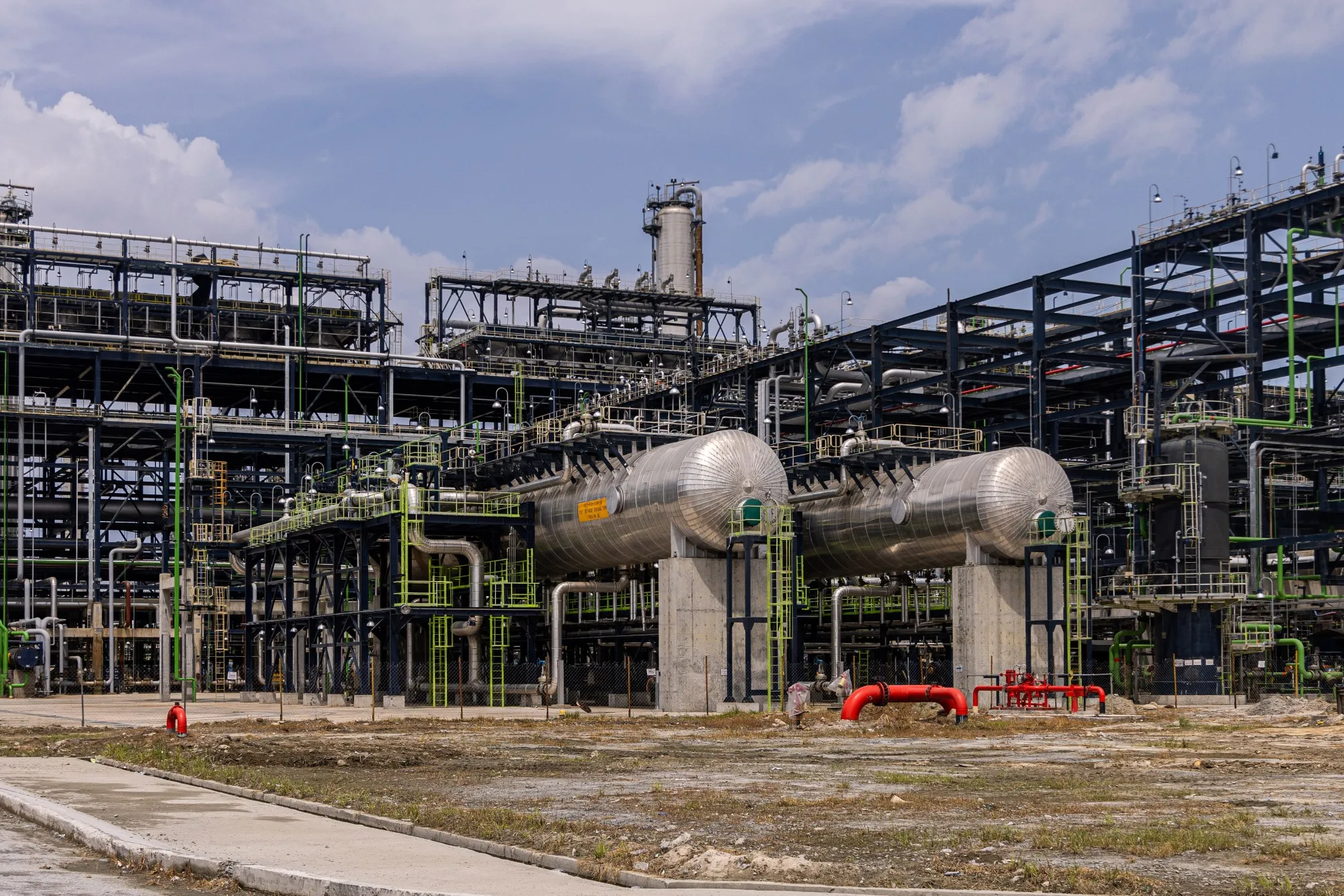 The Dangote Industries oil refinery and fertilizer plant in Lagos, Nigeria.