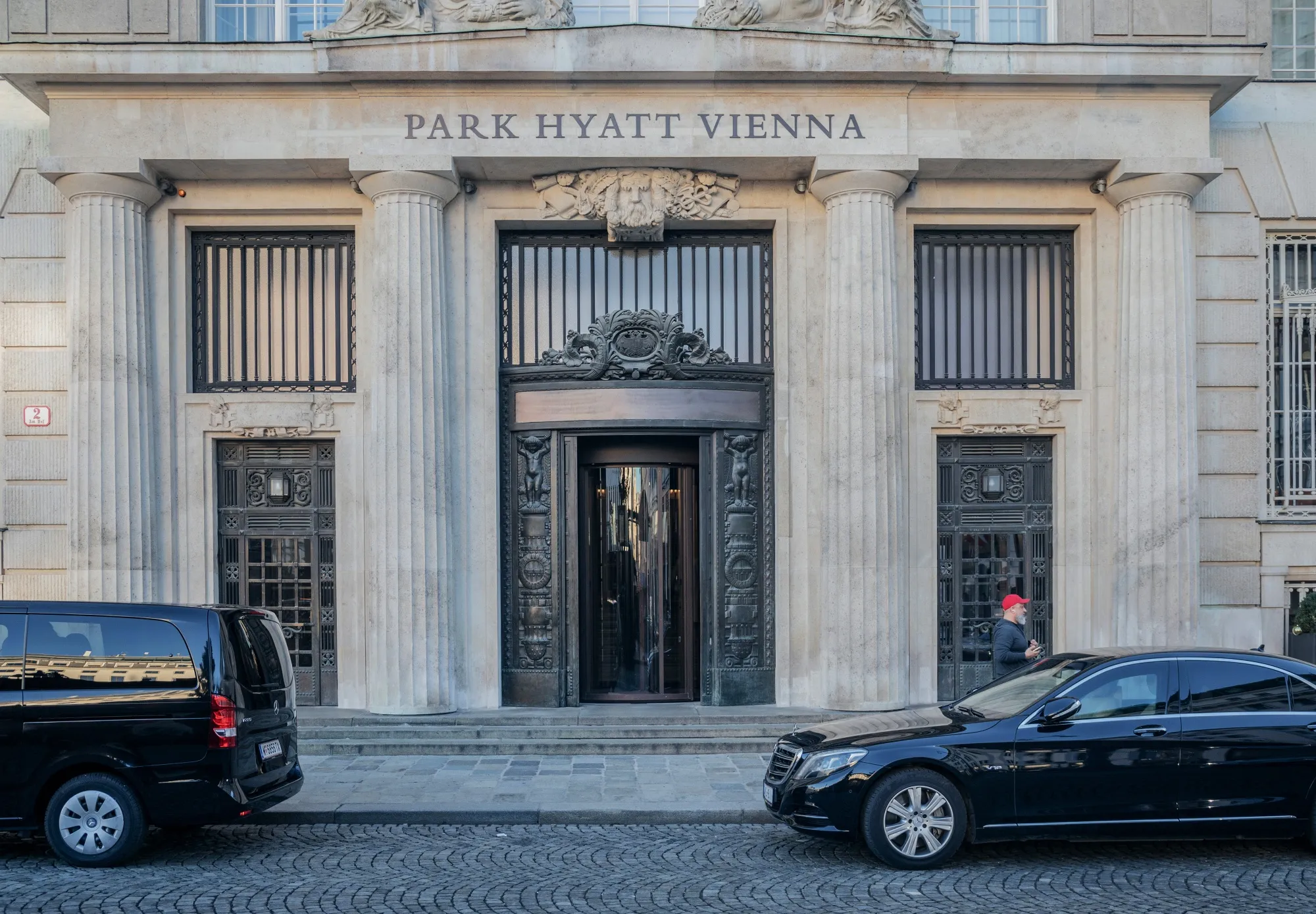 The entrance to the Park Hyatt Vienna hotel, owned by a unit of Signa Group, in Vienna, Austria, on Monday, Dec. 18, 2023. 