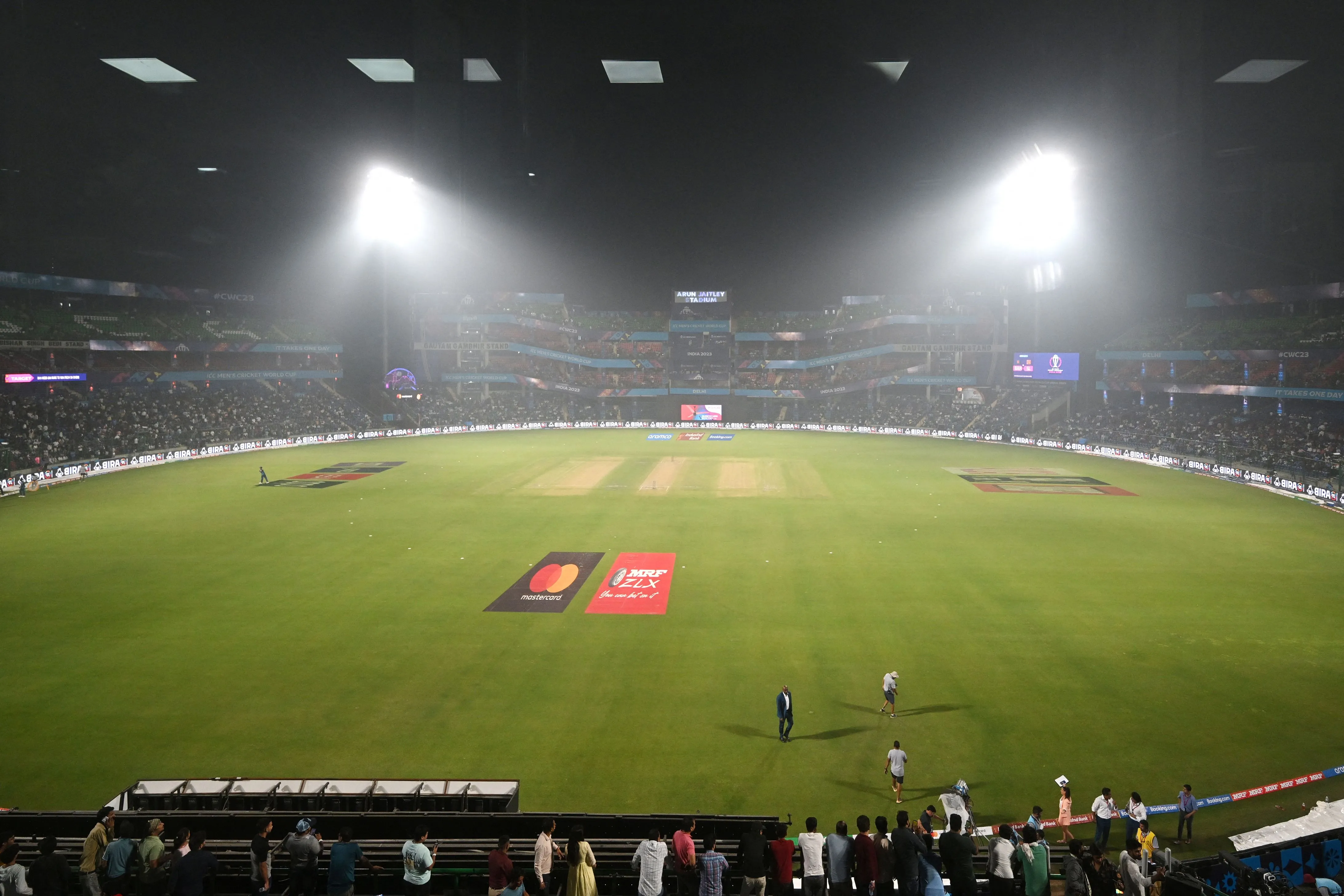 The Arun Jaitley Stadium shrouded in smog in New Delhi on Nov. 6.