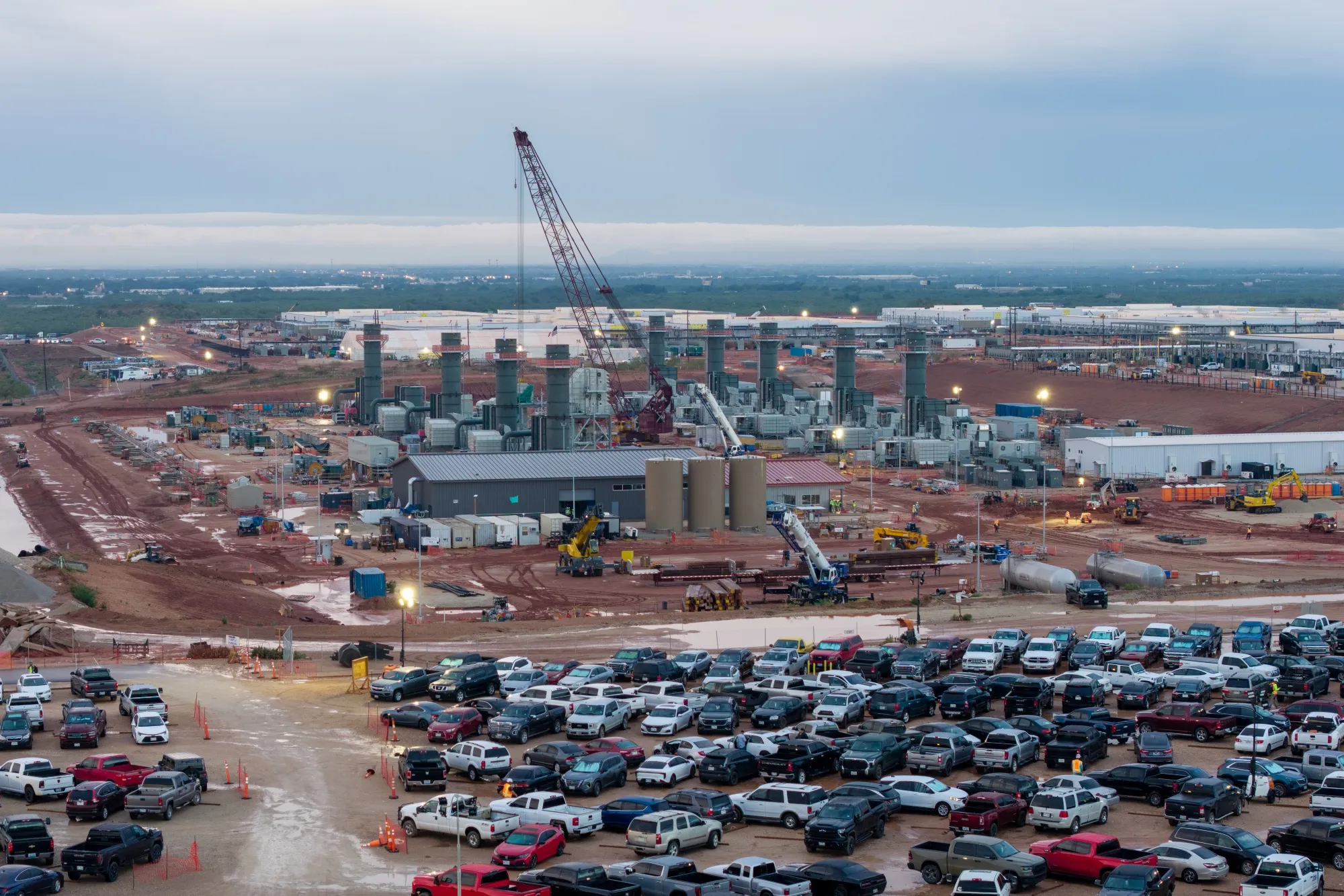 The Stargate AI data center under construction in Abilene, Texas.