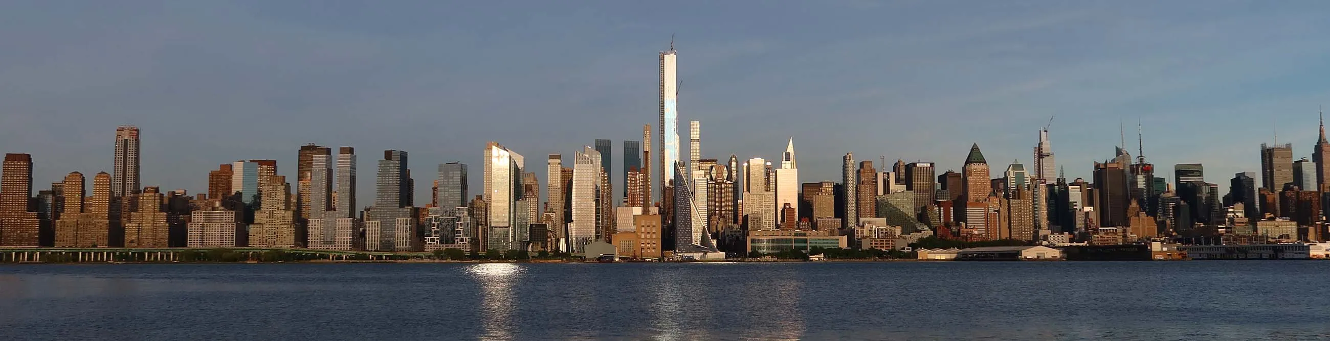 The sun sets on Central Park Tower on Billionaires' Row in New York.