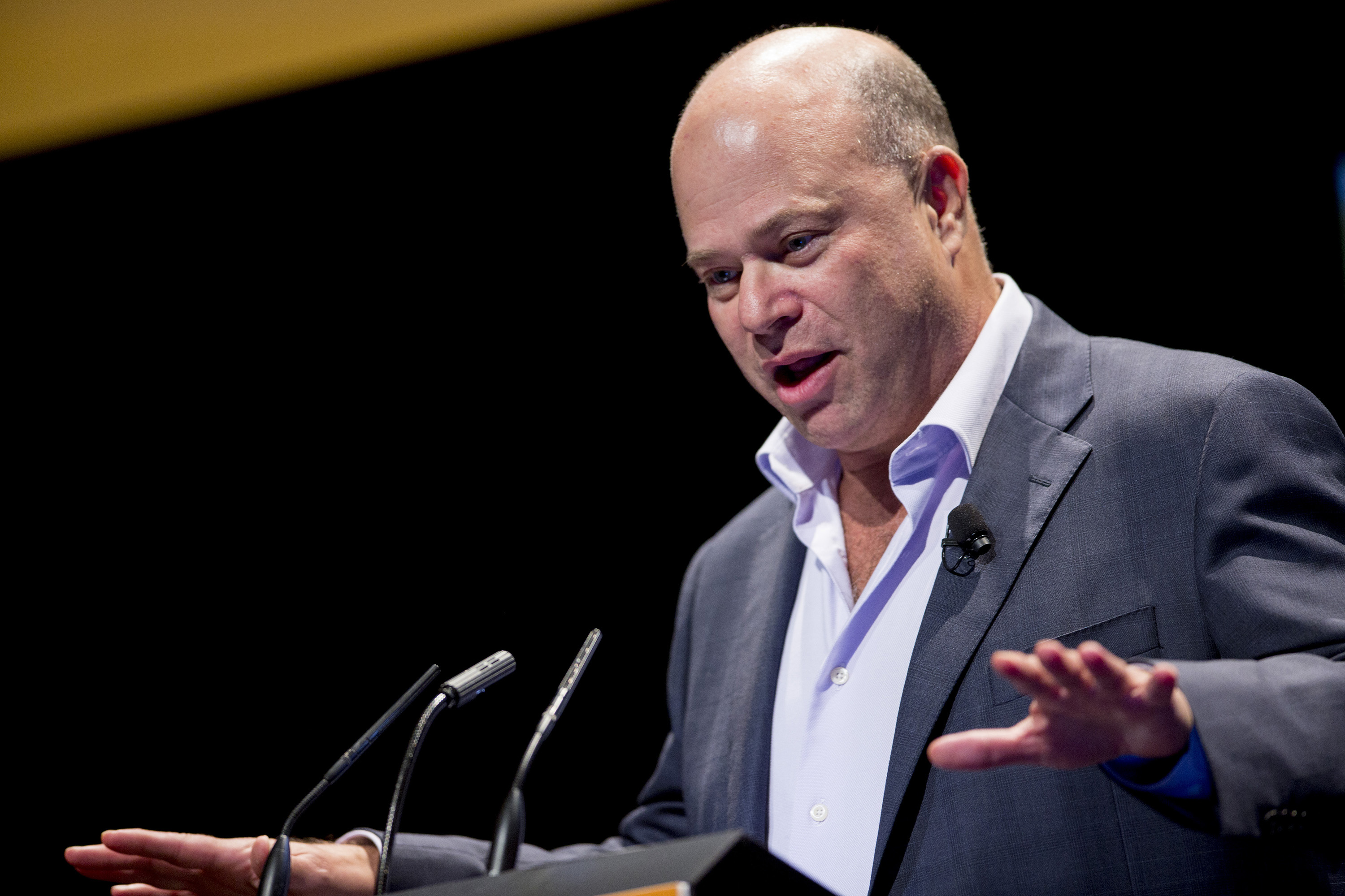David Tepper, president of Appaloosa Management LP, speaks during the 20th Annual Sohn Investment Conference in New York, on May 4, 2015.
