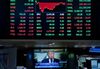 NEW YORK, NY - AUGUST 2: President Donald Trump is displayed on a television screen on the floor of the New York Stock Exchange (NYSE) ahead of the closing bell, August 2, 2017 in New York City. The Dow closed above 22,000 for the first time. (Photo by Drew Angerer/Getty Images)
