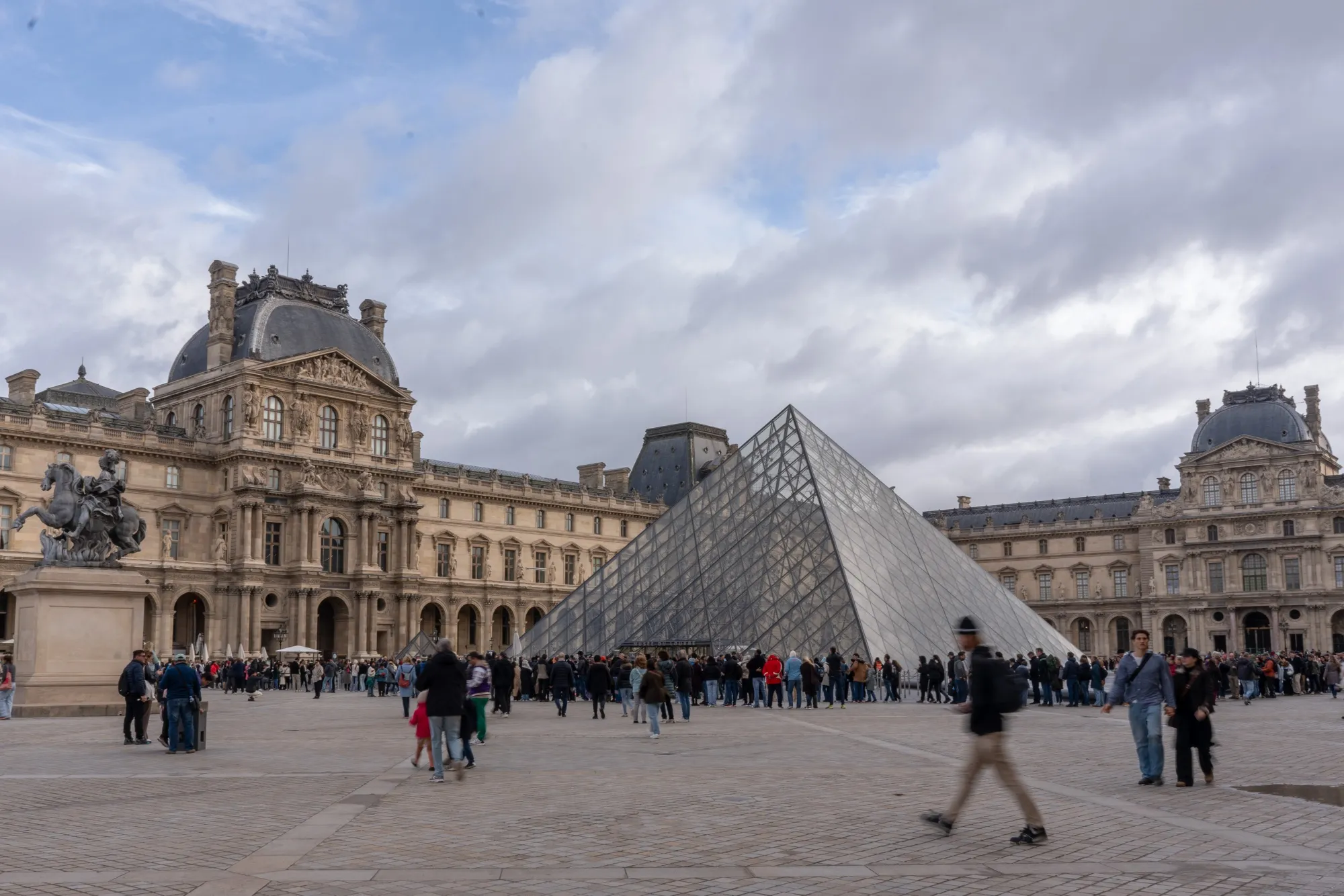 Visitors at the Louvre Museum in Paris on October 27.&nbsp;