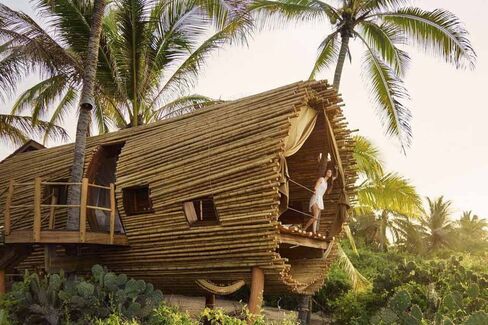 The first of seven treehouse suites at Playa Viva, in Mexico.