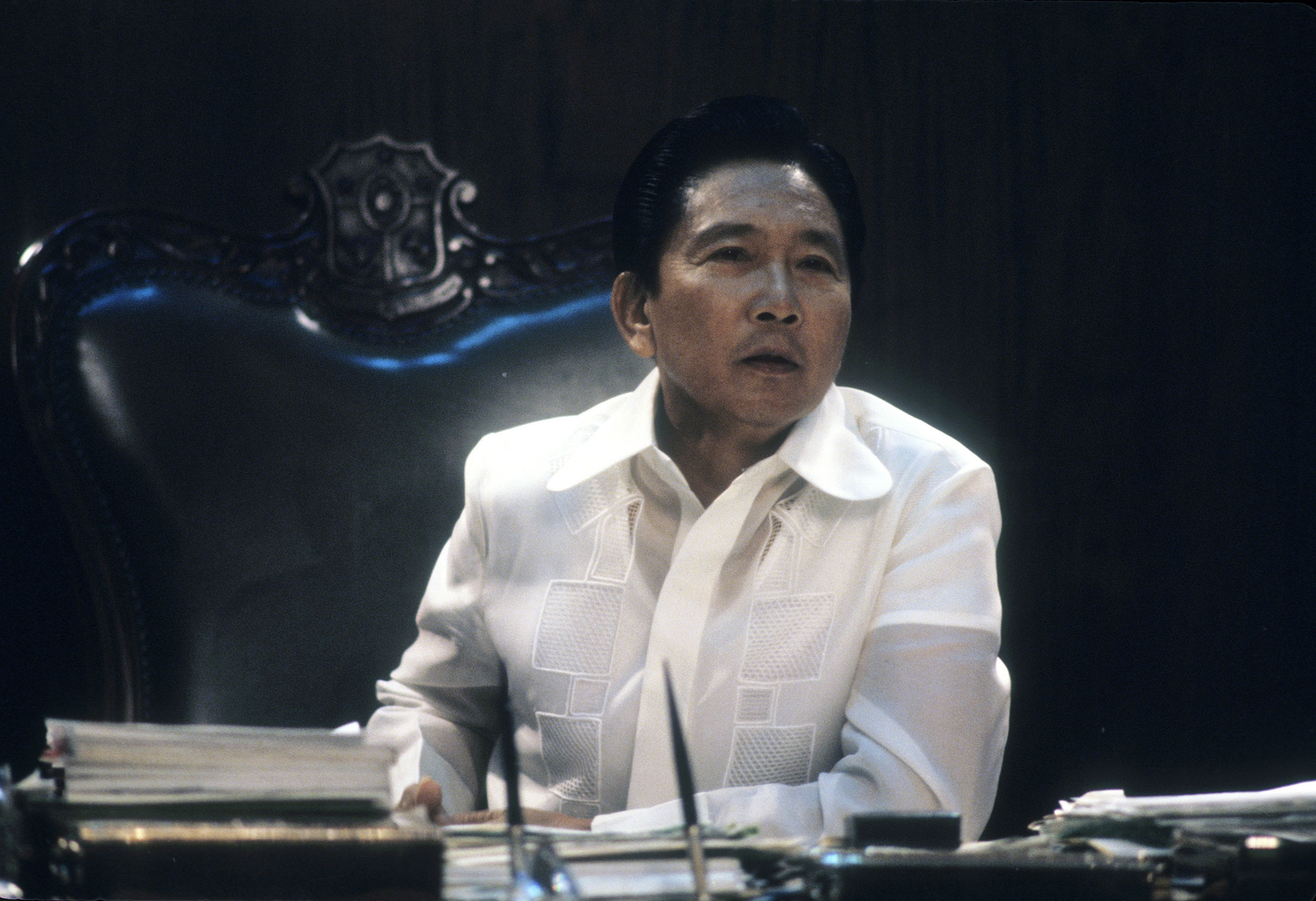 Former Philippine President Ferdinand Marcos&nbsp;at Malacañang Palace in 1978.