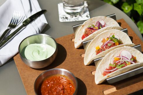 St. Cloud's Tuna Tacos ($13), served with wasabi aioli and cilantro.