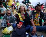 Brazil fans react during the 2014 World Cup match between Brazil and Germany.