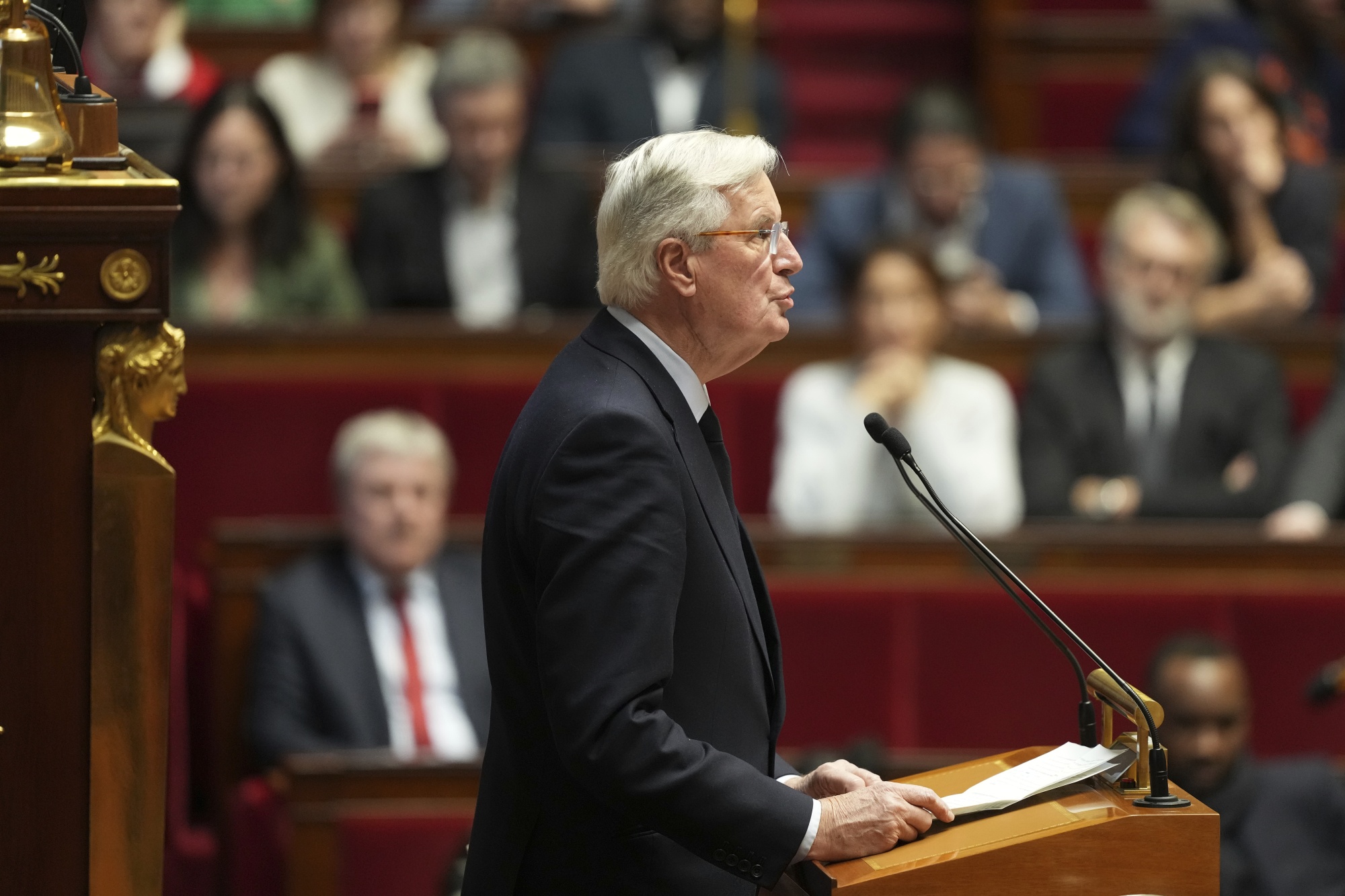 Michel Barnier at the National Assembly on Dec. 2.