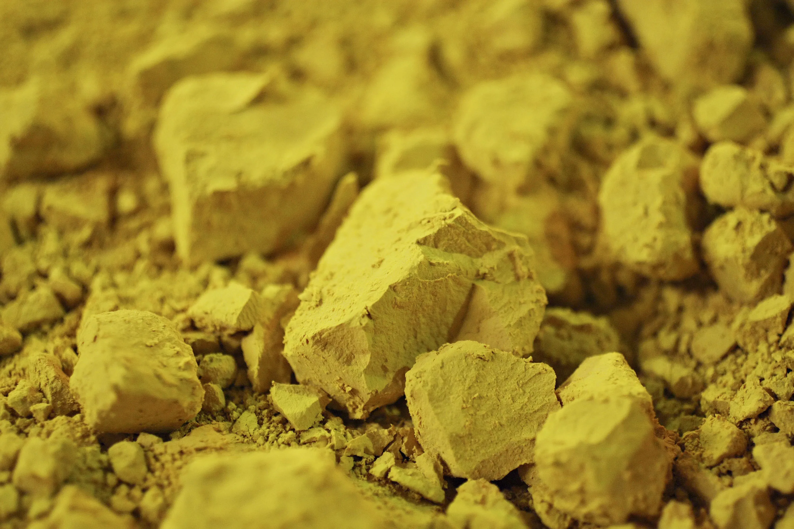 Uranium concentrate at a processing facility near the East Mynkuduk uranium deposit in Kyzemshek, Kazakhstan.