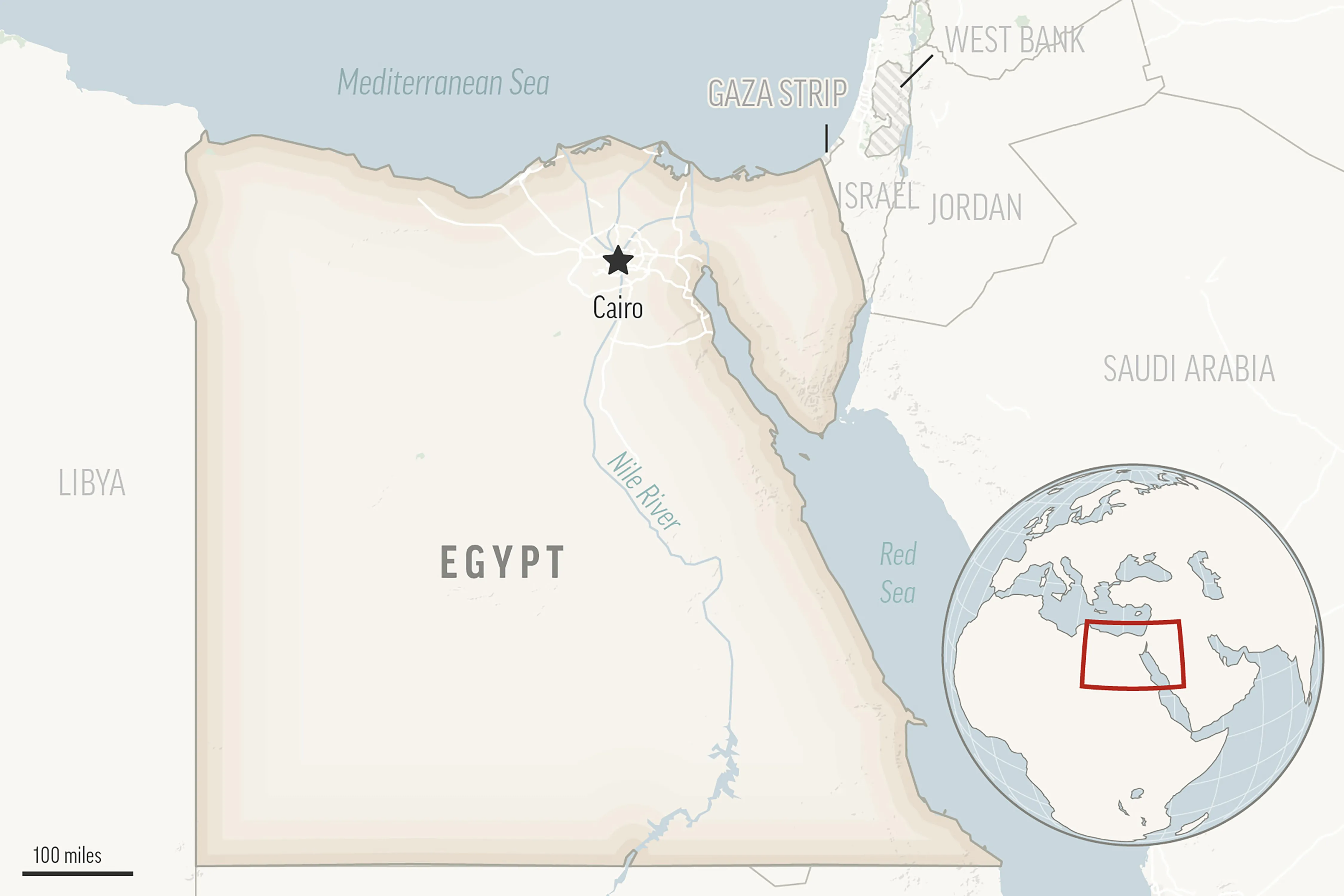 Egypt with its capital, Cairo.&nbsp;