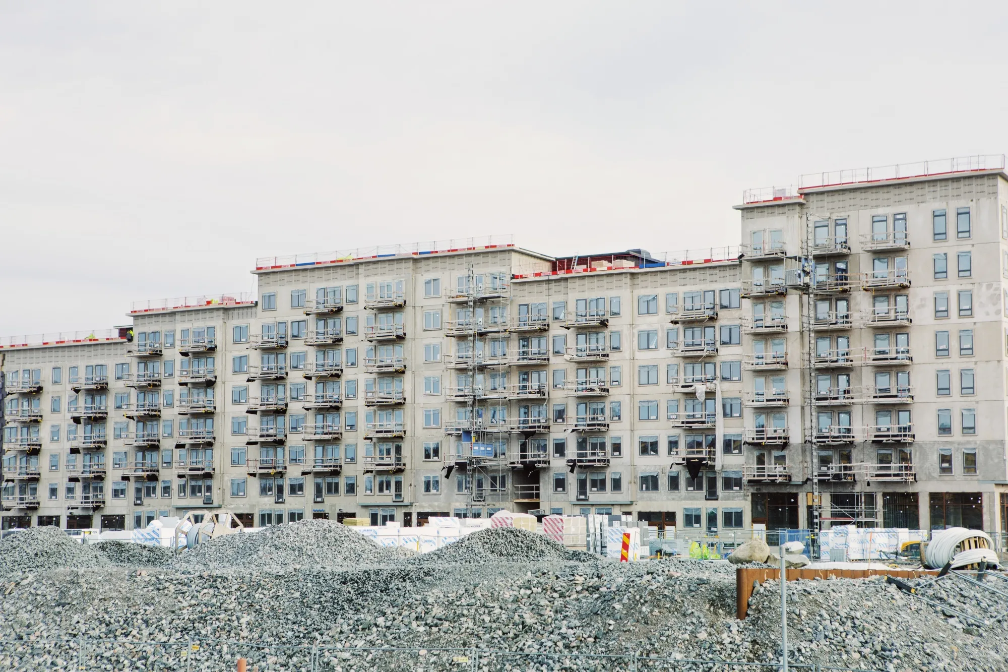 A residential development under construction in the Ursvik district of Stockholm, Sweden.
