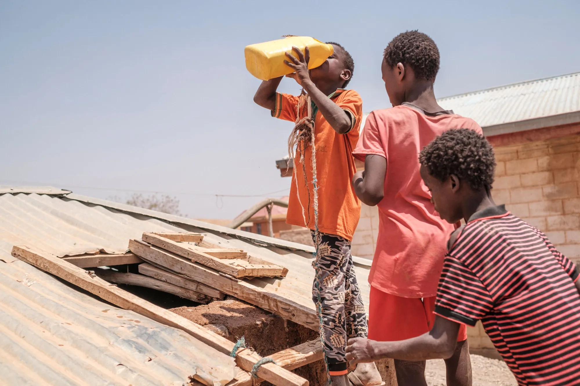 A child drinks water&nbsp;near Gode, Ethiopia.