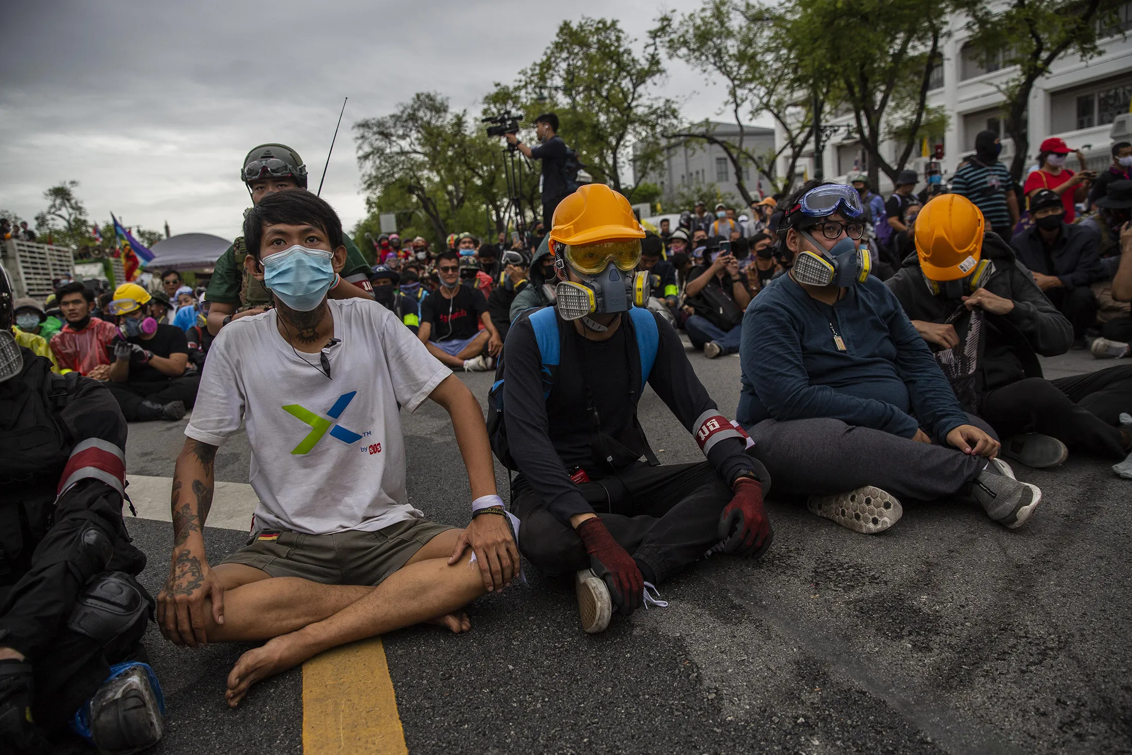 Anti-government protesters rally in front of The Grand Palace in Bangkok, Thailand,&nbsp;on Sept.&nbsp;20.