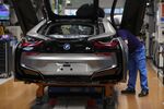 A BMW i8 on the assembly line at the&nbsp;BMW factory in Leipzig, Germany.