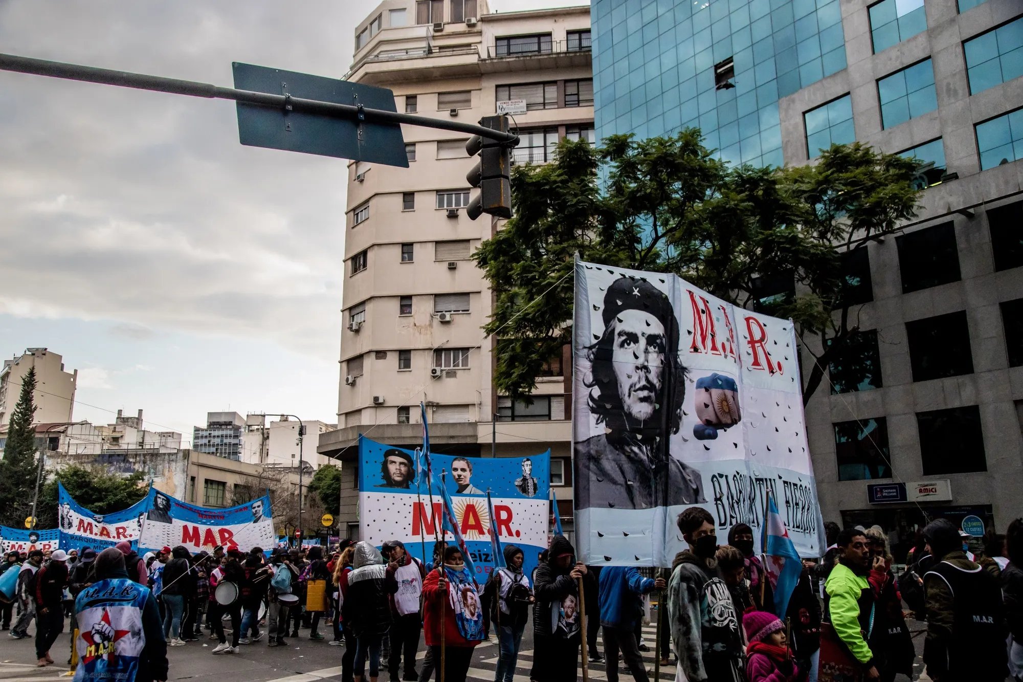 Demonstrators during a protest against soaring inflation and the national debt crisis outside the Casa Rosada presidential office in Buenos Aires, Argentina, on Thursday, July 14, 2022.&nbsp;