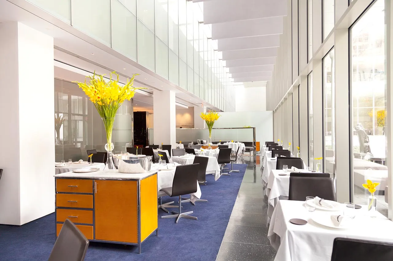 The dining room at the Modern&nbsp;overlooking MoMA’s sculpture garden.