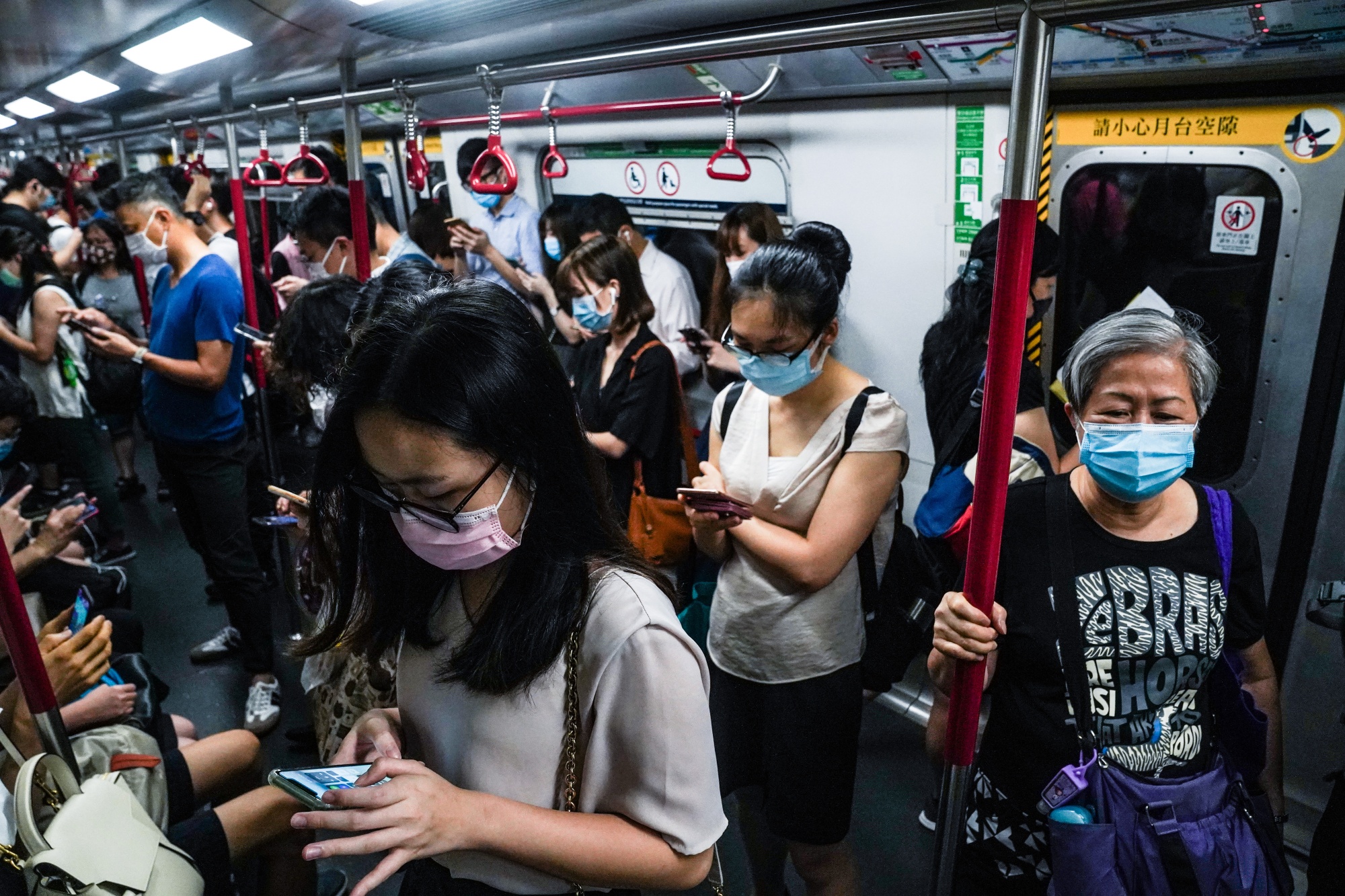 Commuters&nbsp;in Hong Kong, on July 15.