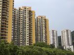 Apartment buildings stand in Hong Kong.