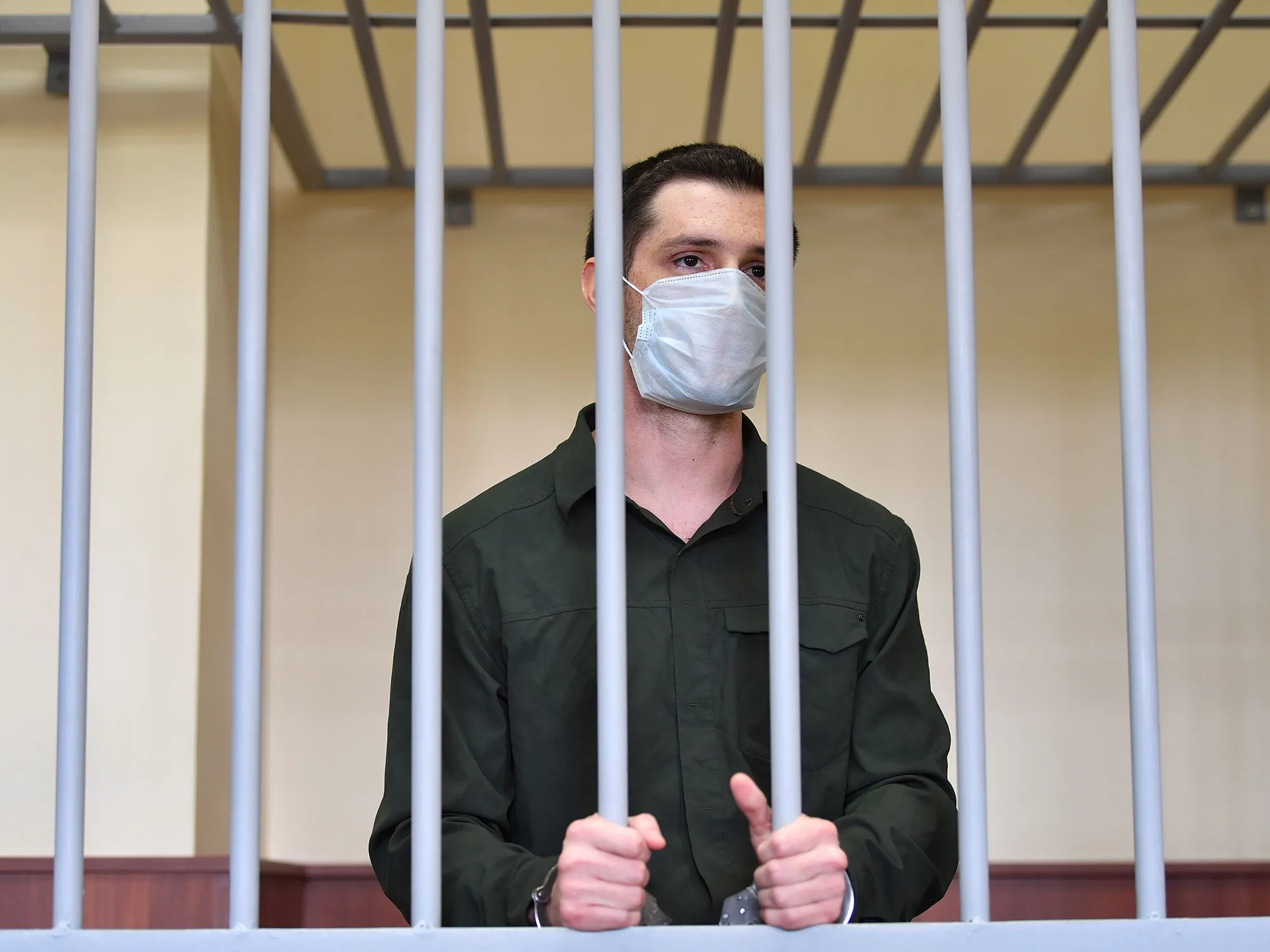 Trevor Reed during his verdict hearing in Moscow on July 30.