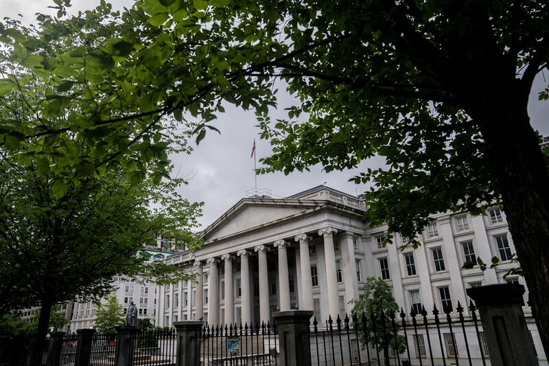 The US Treasury Department building in Washington.