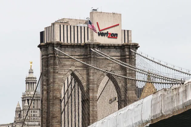 The Verizon Building in Manhattan, as seen from Brooklyn on June 6