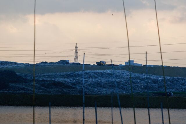 Pile of garbage is seen at the Matuail Sanitary Landfill in Dhaka.