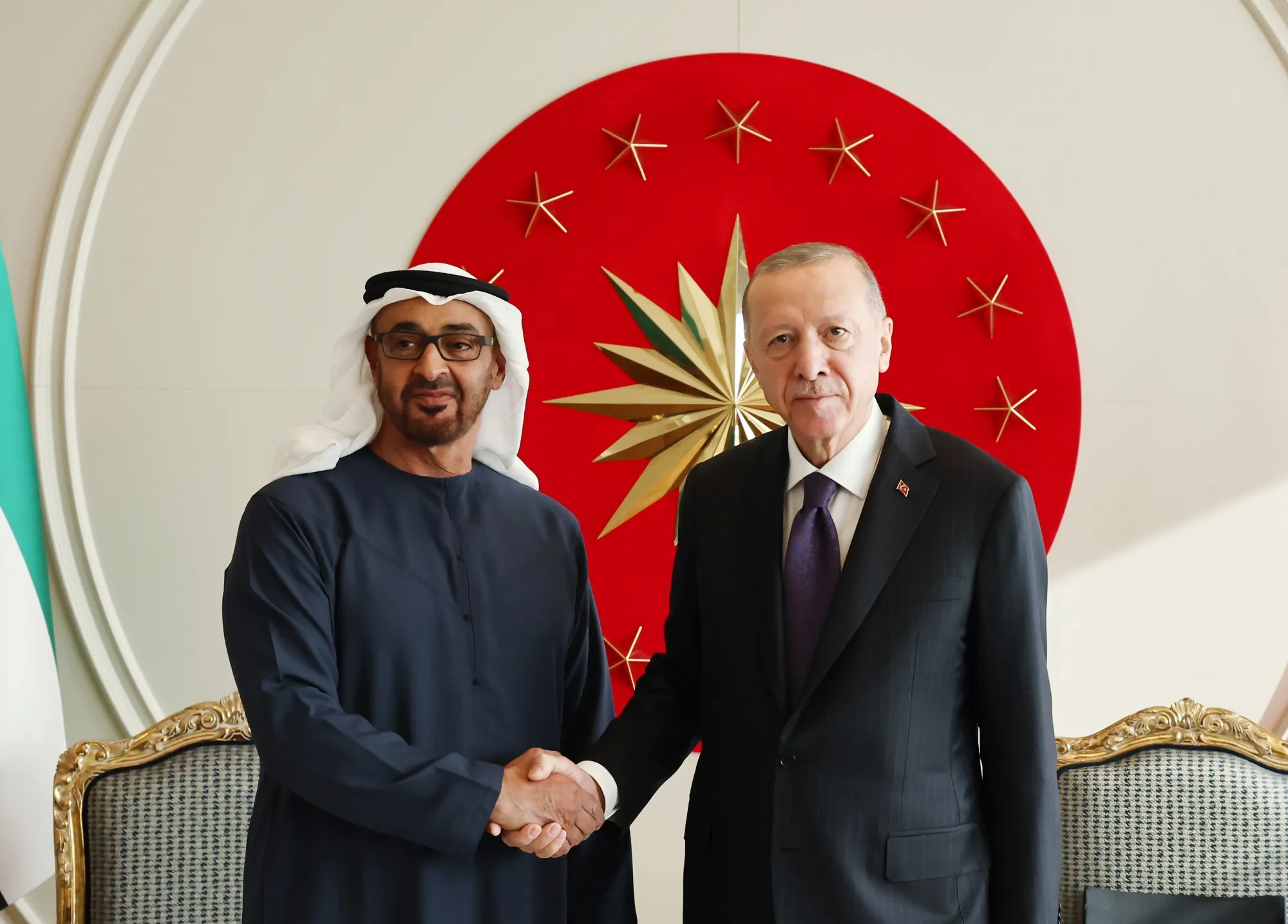 Recep Tayyip Erdogan with Sheikh Mohammed bin Zayed Al Nahyan in Istanbul in 2023.