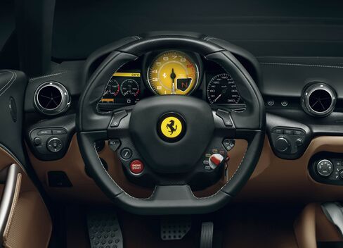 The interior of the Ferrari F12 Berlinetta.