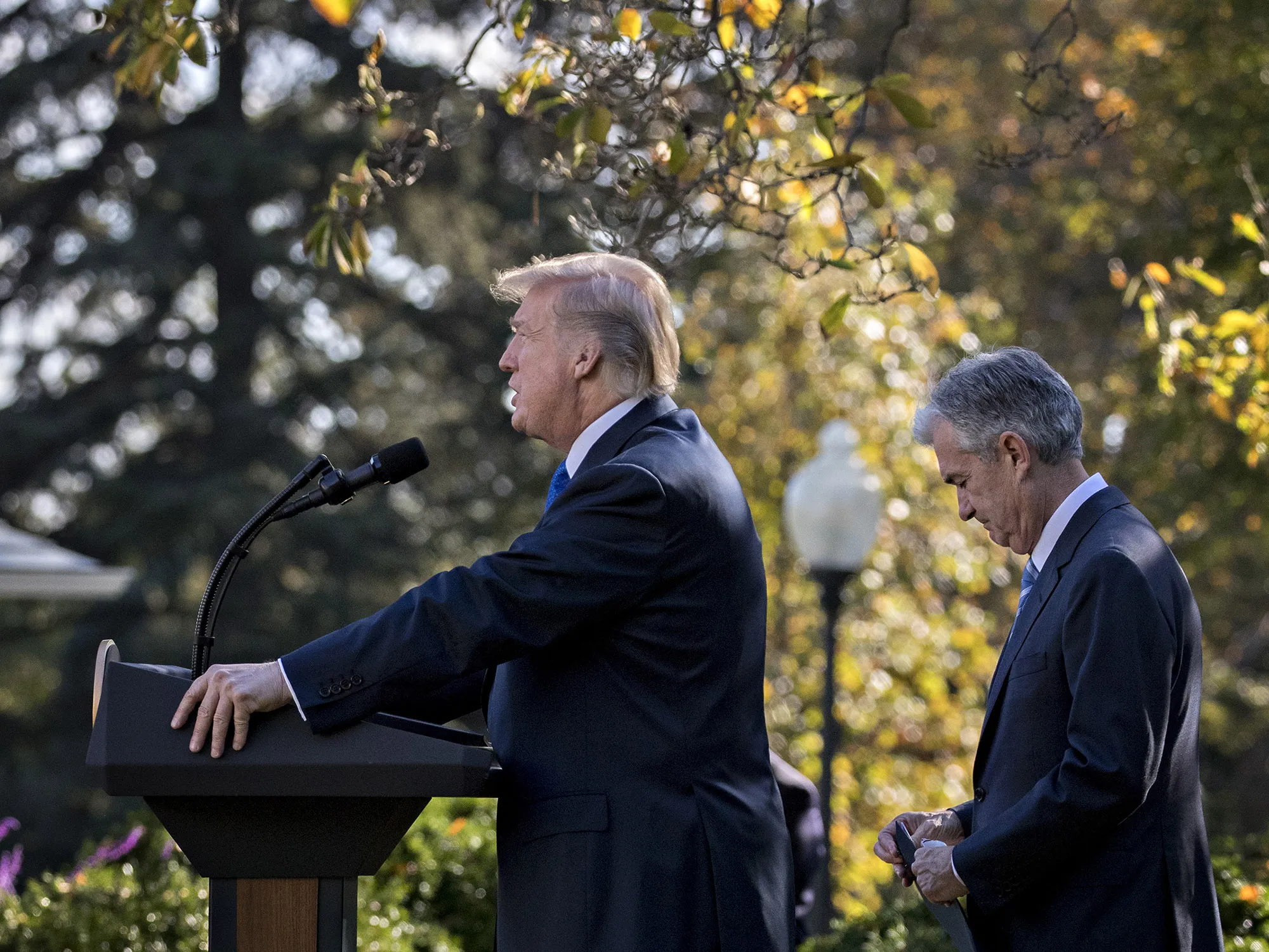 Donald Trump and Jerome Powell