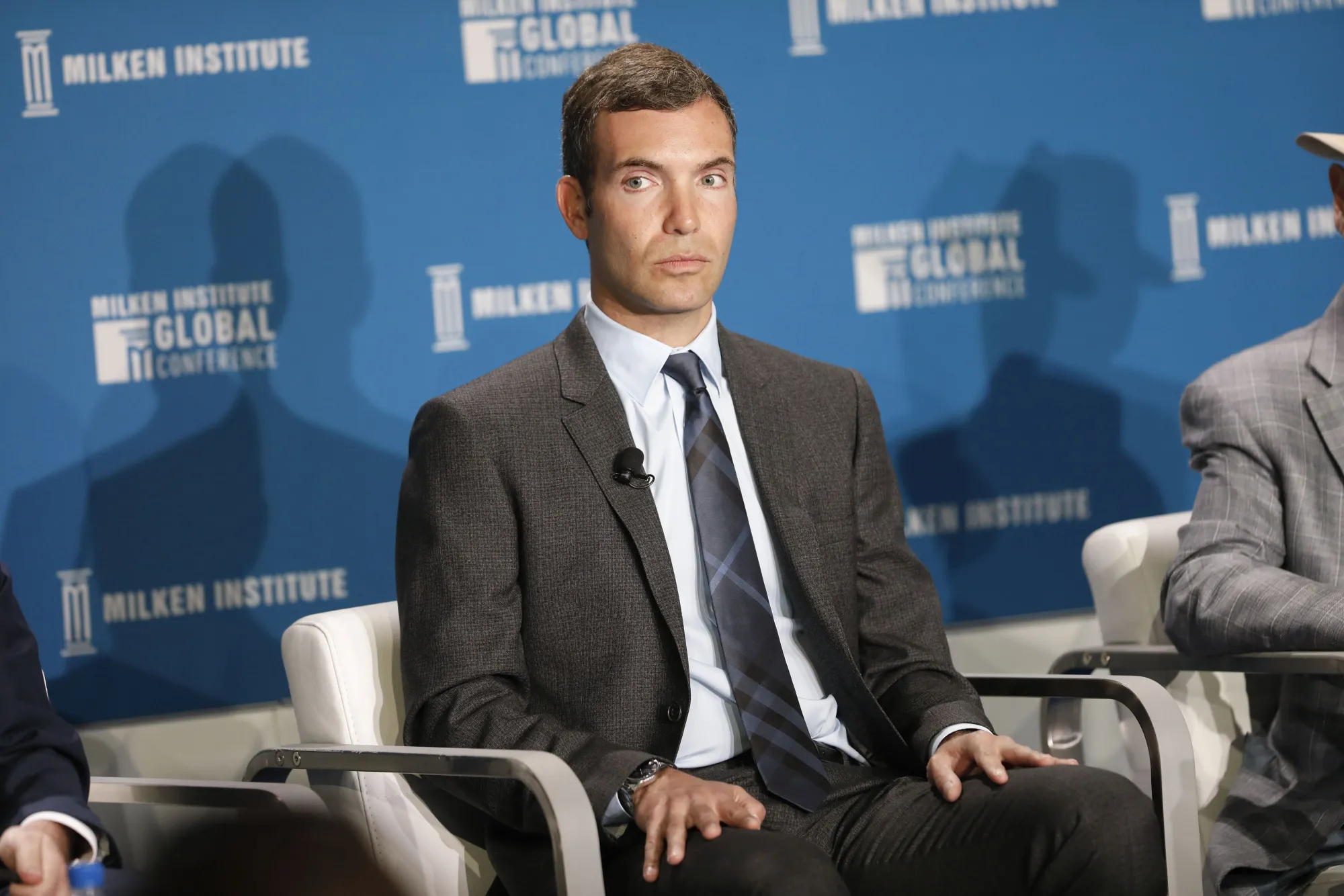 Brendan Ross, president and chief executive officer of Direct Lending Investments LLC, listens during the Milken Institute Global Conference in Beverly Hills, California, U.S., on Wednesday, May 3, 2017.